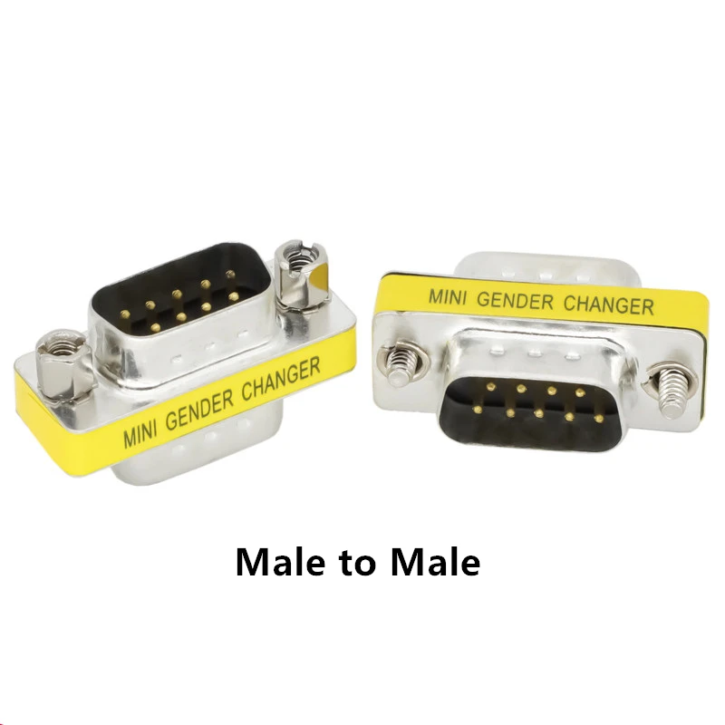 Mini Null Modem DB9 9Pin Female Male Plug Adapter Gender Changer Cross Female to Female or Male to Male RS232 Serial Connector