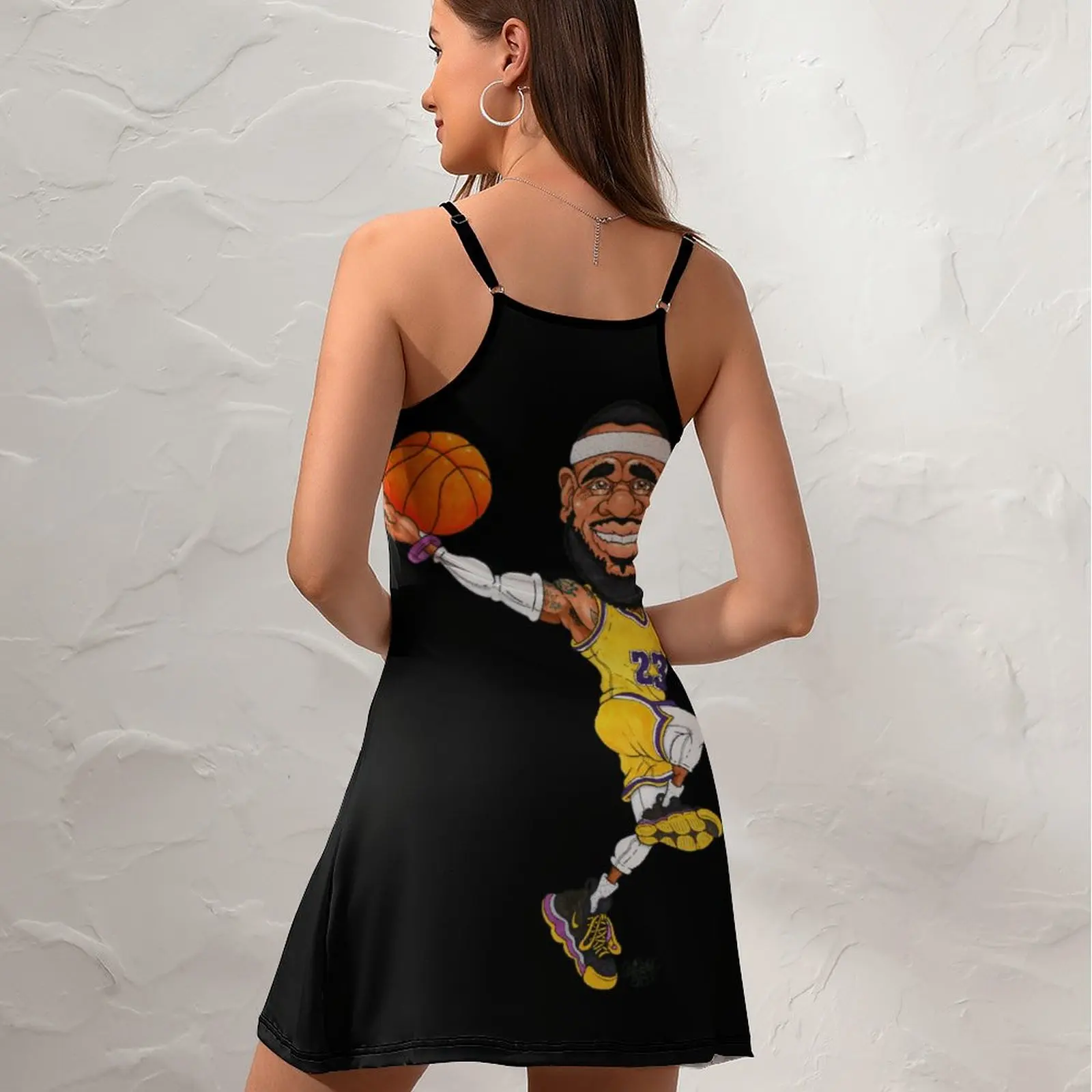 Exotic Woman's Clothing Strappy Dress The King Lebron And James  Women's Sling Dress Novelty Cocktails Funny Novelty