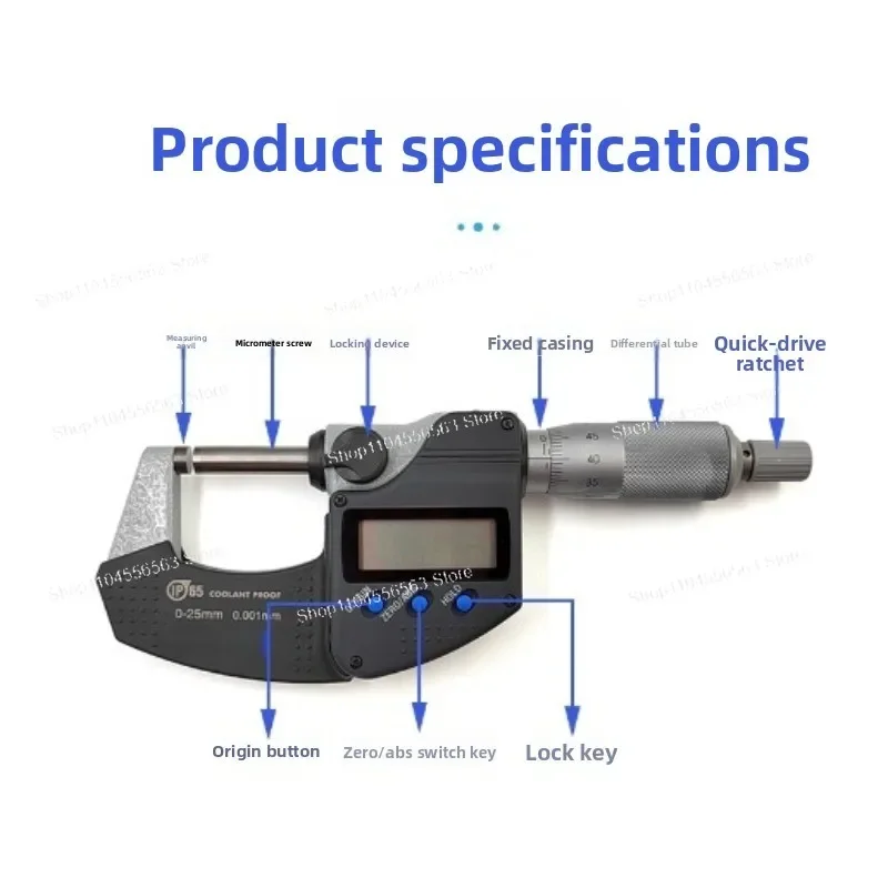0–25 mm digitales Mikrometer, 0,001 mm Präzisions-Chrommessgerät