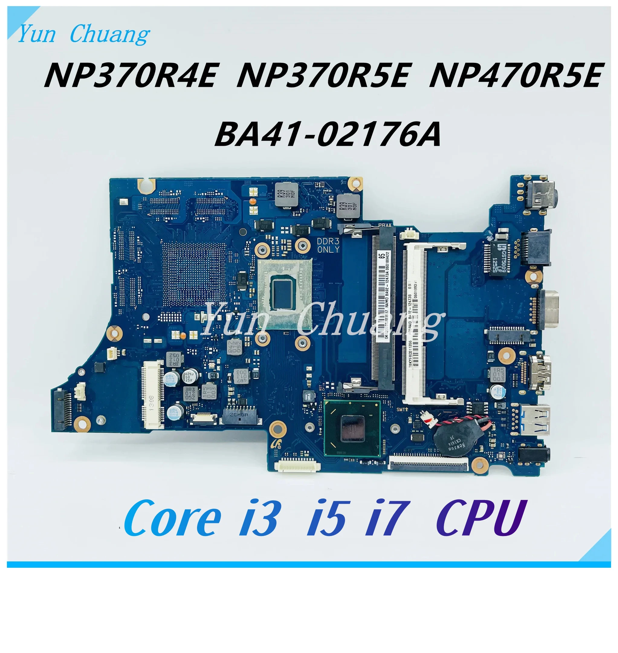 For Samsung NP370R5E NP470R5E NP370R4E NP510R5E Laptop Motherboard BA92-12483A BA41-02176A With i3 i5 i7 CPU HM76 MB 100% Tested