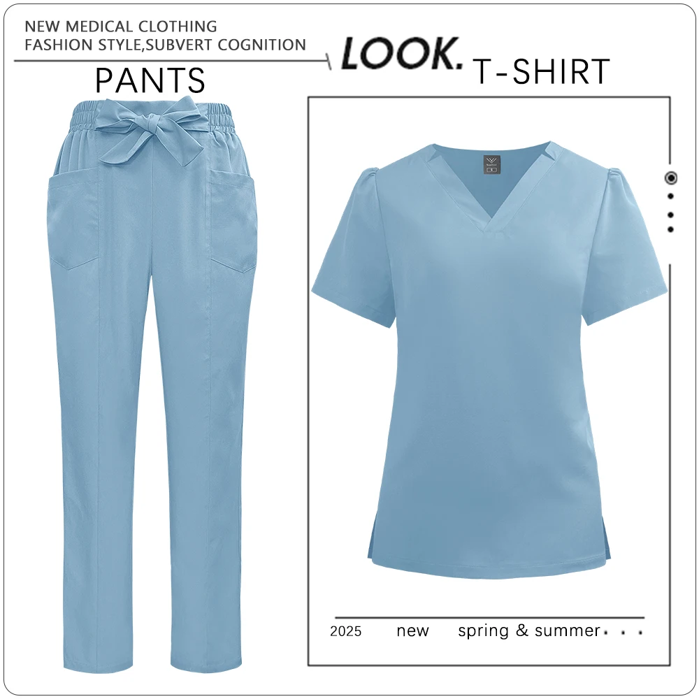 Multicolorido esteticista trabalho wear uniformes cirúrgicos médicos enfermeira médico uniforme para mulheres dentista esfrega conjunto acessórios de enfermagem