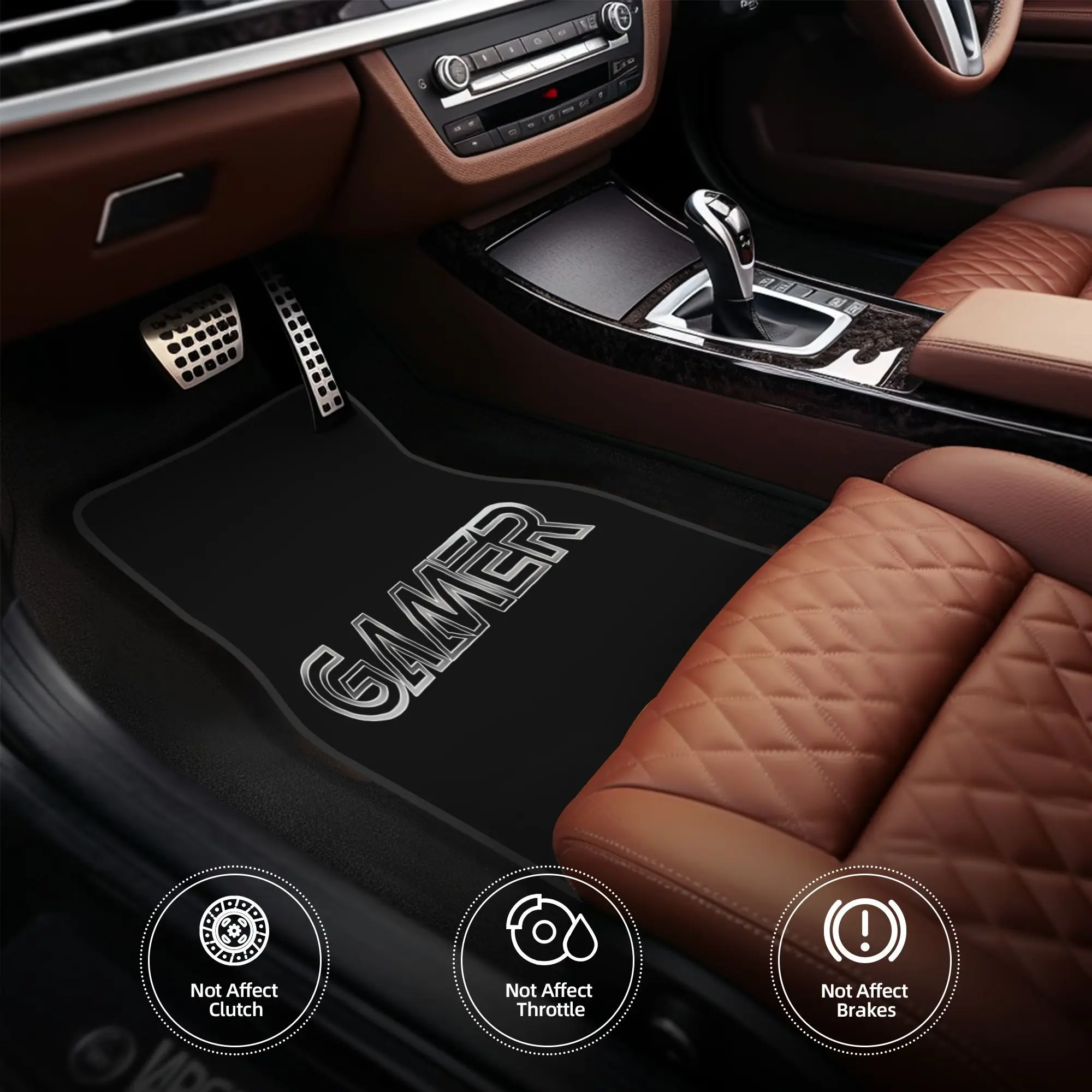 4pcs Gamer Car Floor Mats, Durable, Fit For Cars, Ideal Gift, Vehicle Interior Mats, Playful Design, Durable Mats, Car Mats, Hal