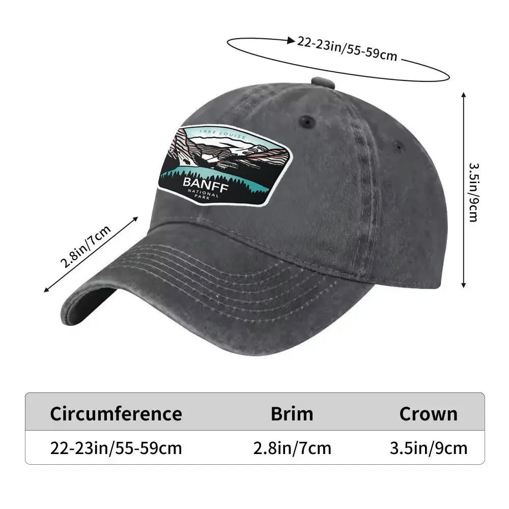 A Men'S Baseball Cap Featuring The Stunning Mountain Lake Scenery of Banff National Park, Designed for Outdoor Fashion. This Adj