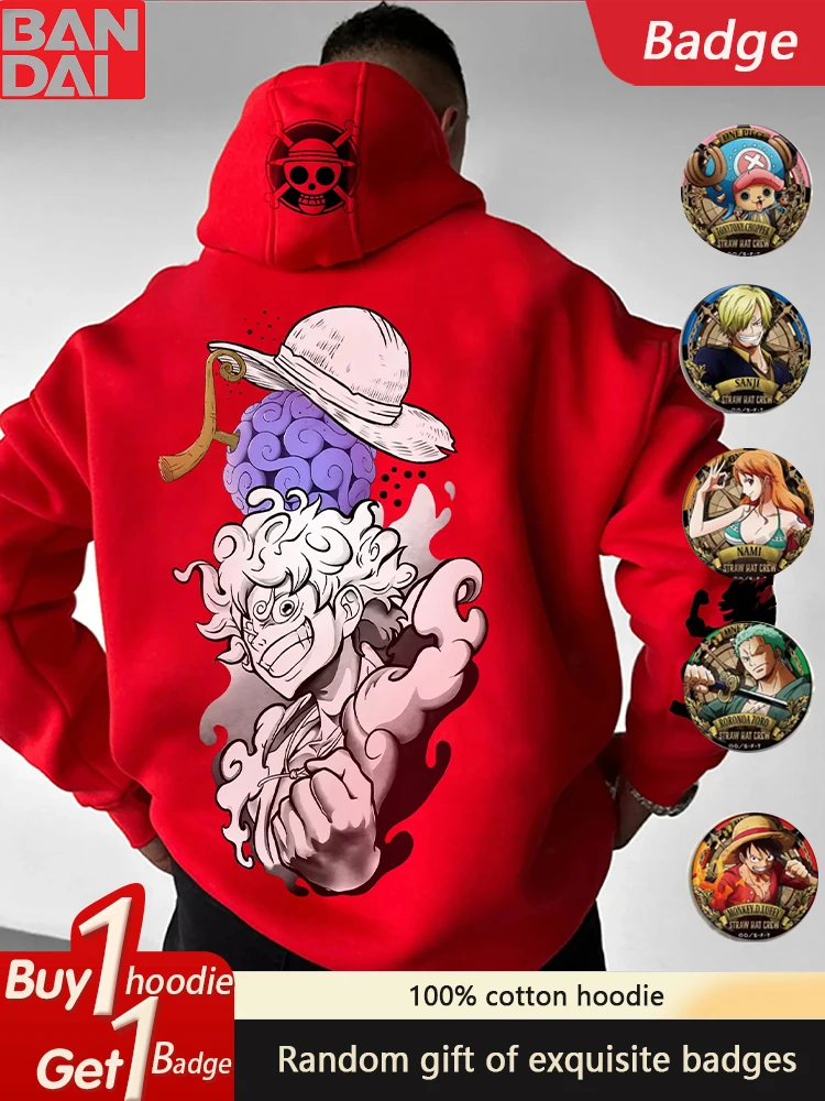 

The Latest ONE PIECE Animation Hoodie Pure Cotton Casual Trend Sports Autumn and Winter Men's and Women's Hoodies