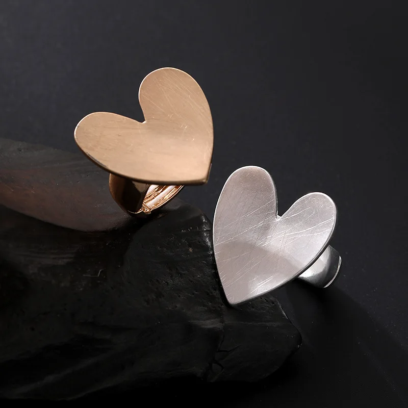 

Kaseakia Heart Geometric Chunky Adjustable Rings for Women