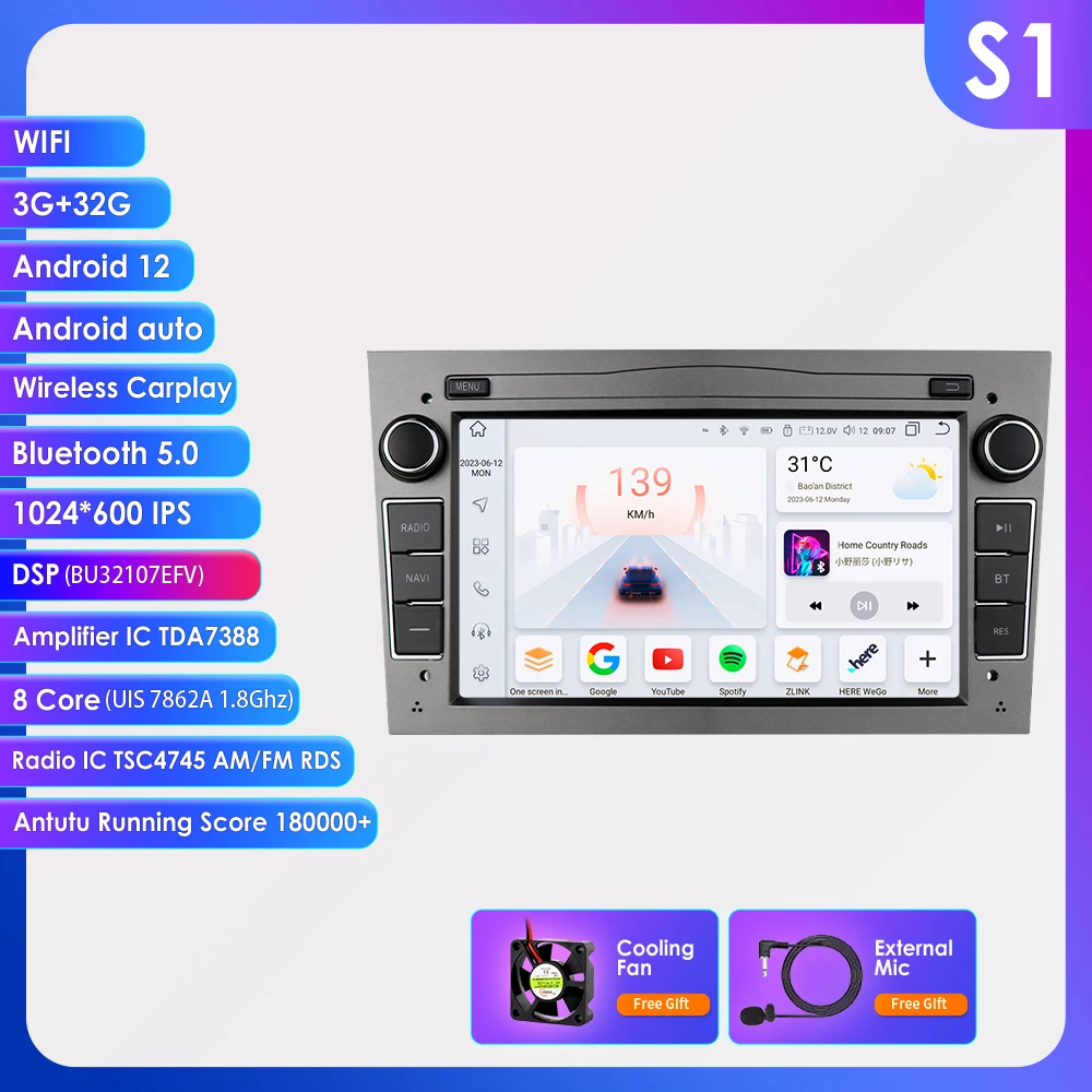 Autoradio Android voor Opel Astra H Vectra Vauxhall Antara Zafira Corsa C D Vivaro Meriva Auto Multimedia Speler Carplay 2Din GPS