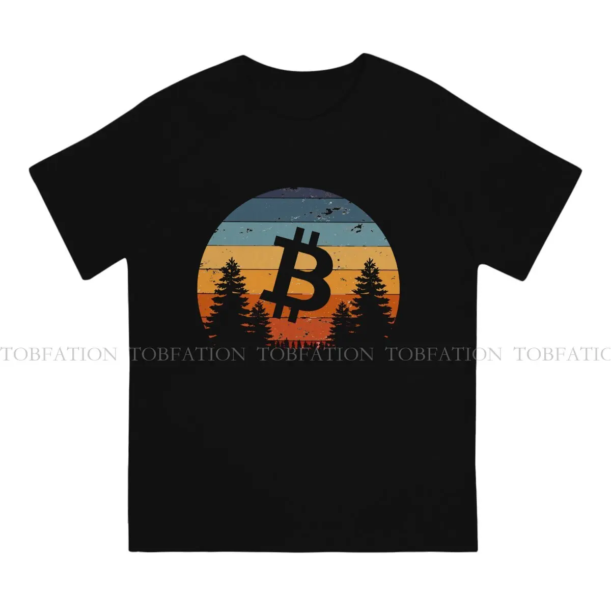 Sunset Hodl O Neck TShirt Vintage Bitcoin Cryptocurrency Fabric Classic T Shirt Men Clothes Fashion Big Sale