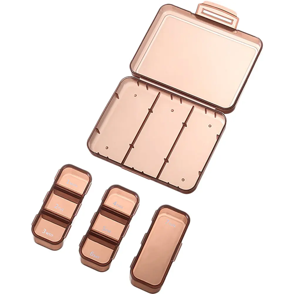 

Компактный органайзер для таблеток с отделениями, дорожный контейнер для лекарств, портативный диспенсер для таблеток, для ежедневного использования, маленький размер