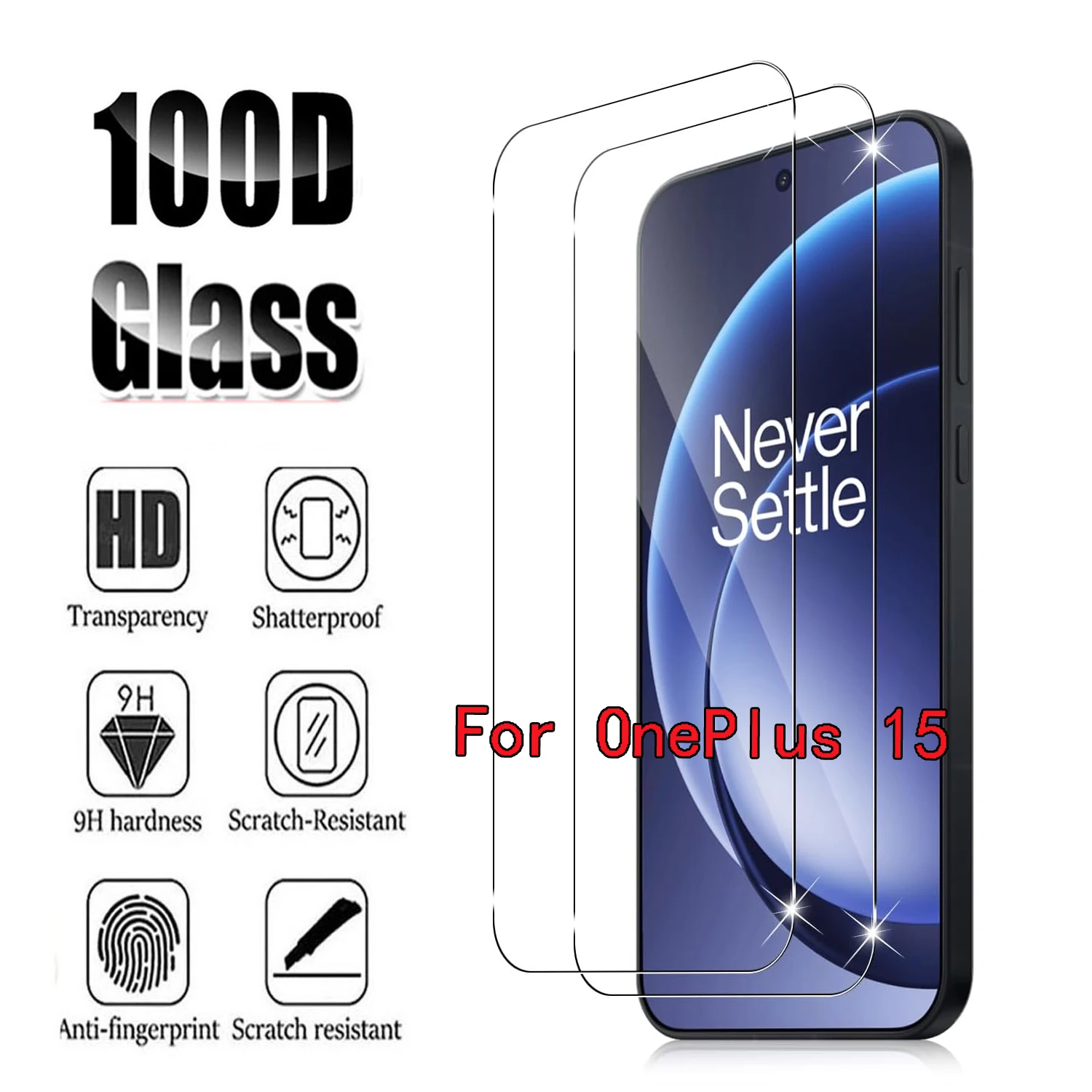2/4Pcs 0.2mm HD Screen Protector For OnePlus 15 9H Tempered Glass Film