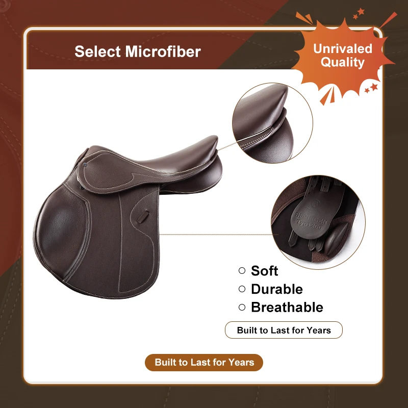 Radiant Airflow Light Horse Saddle British-style Jumping Saddle, Breathable Leather, Deep Seat, Soft and Fitting Cycling Gear
