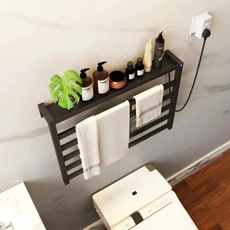 Smart Home Wall Mounted Stainless Steel Towel Rail Electric Heater Warmer Dryer Bathroom Electrothermal Towel Rack