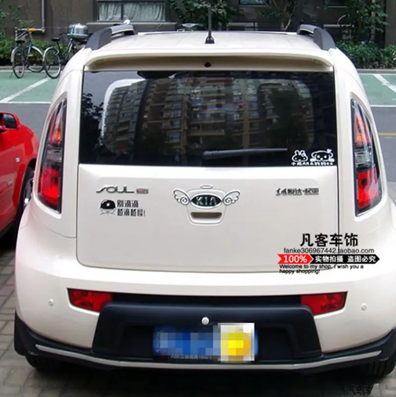 For For Kia Soul 2010 2011 2012 2013 2014 2015 ABS Plastic Unpainted Primer Color Rear Trunk Lip Wing Roof Spoiler Car Styling