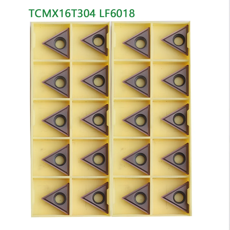 10pcs TCMX110204 TCMX16T304 LF6018 Carbide Inserts DESKAR CNC Lathe Metal Cutter Turning Tool TCMX Chamfering Blade