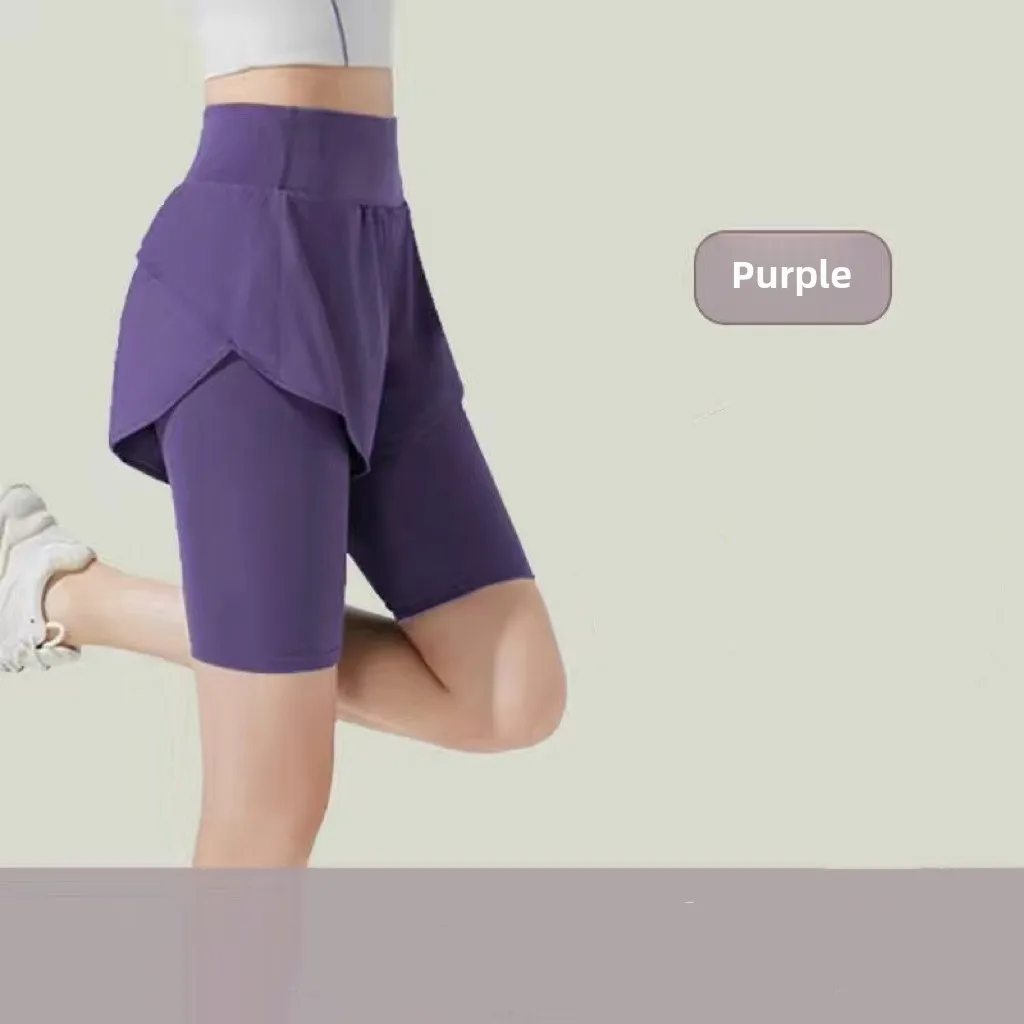 Women 2 in 1 Running Shorts Quick Dry Loose Fit Yoga Gym Summer Anti Exposure image 4