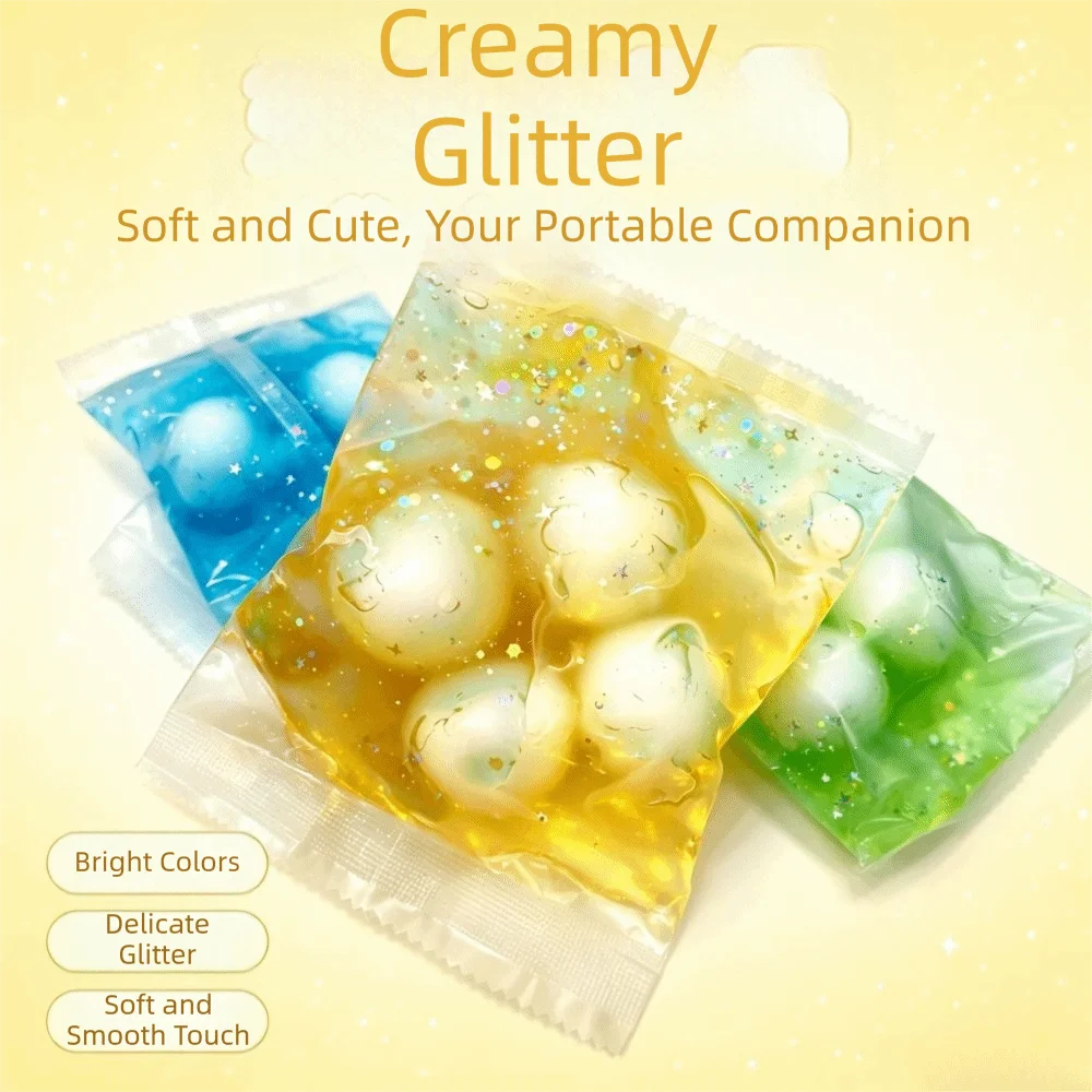 Wax Coating Crispy Handmade Ball Handmade 4 Balls Sensory Dumpling Squishy Pinch Crunch Sound Fidget Squeeze Bag Desktop Gift
