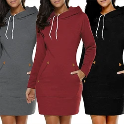 Slim Type Dress Popular Hoodie Hooded High Collar Women Long Sleeve Sweater