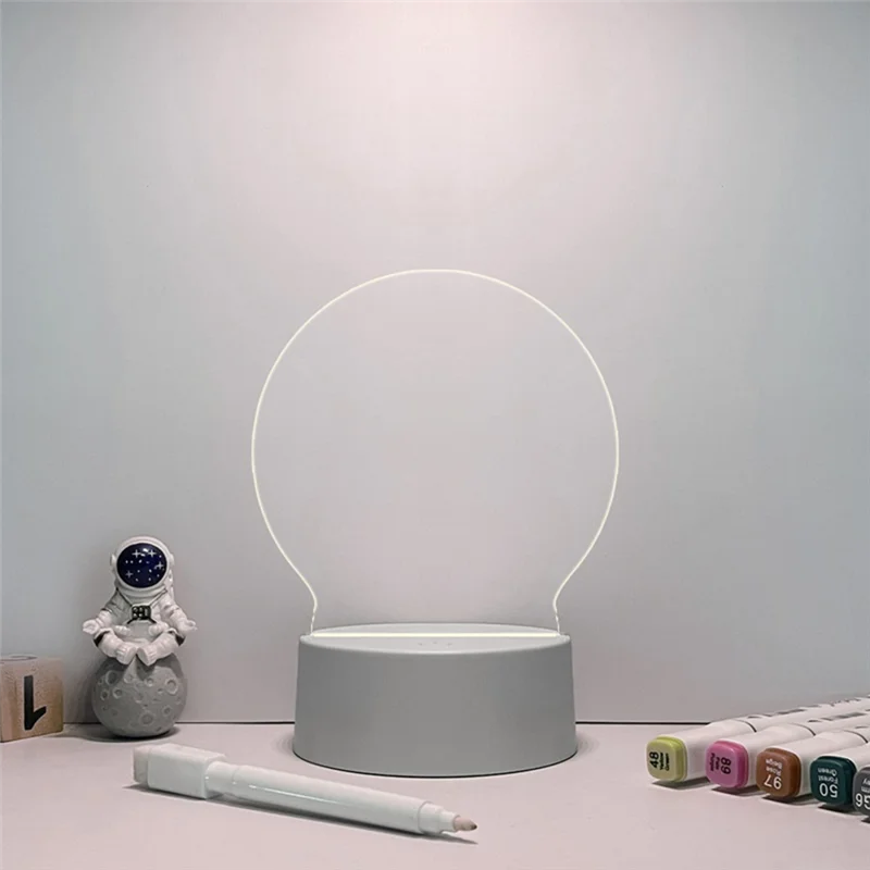 

B28C-Transparent LED Night Light USB Night Light Erasable Writing Board Desktop Decoration