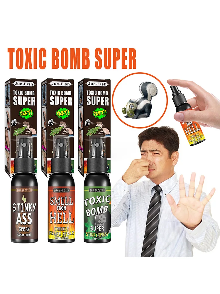 30ml Fart Gag Spray Prank Joke Plastic Smelly Stinky Gags Party Supplies Spray Can Stink for Adults Kids Non Toxic for Halloween