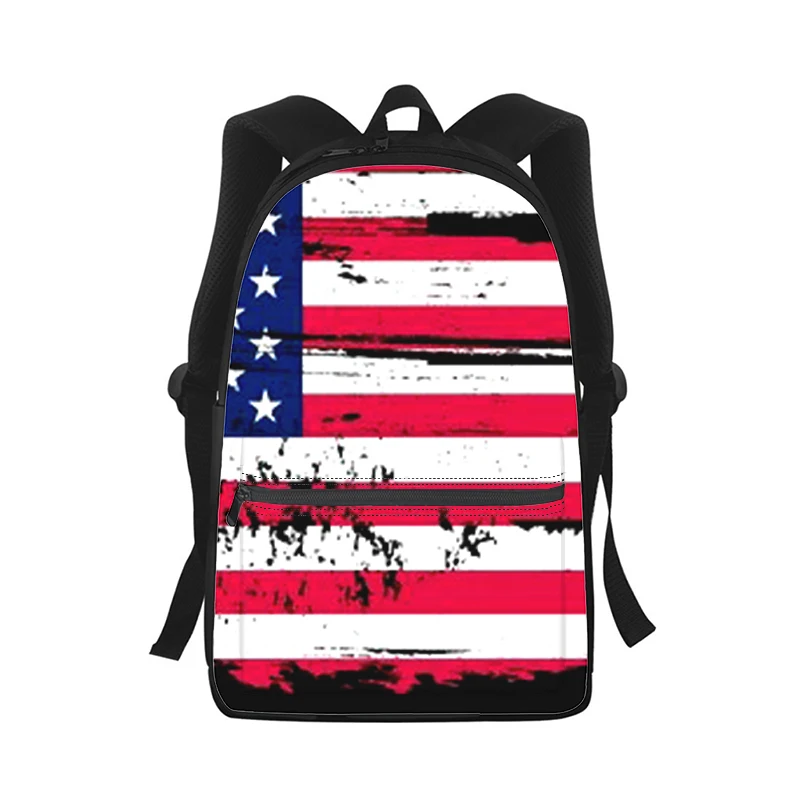 Bandeira americana dos eua das mulheres dos homens mochila impressão 3d moda estudante saco de escola portátil mochila crianças viagem bolsa de ombro