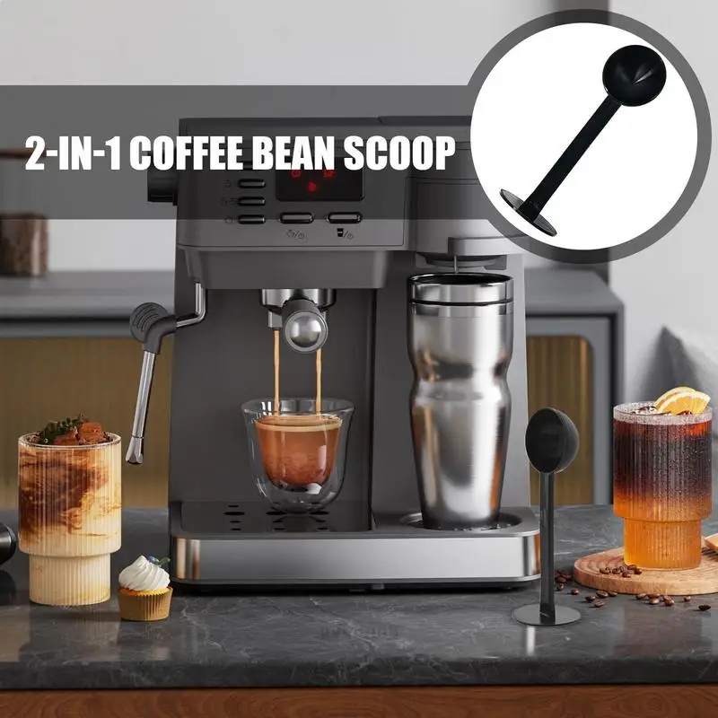 2-in-1 Coffee Bean Scoop Espresso Machine Coffee Measuring Tamper Scoop Coffee Spoon Powder Hammer Tamper For Home Kitchen