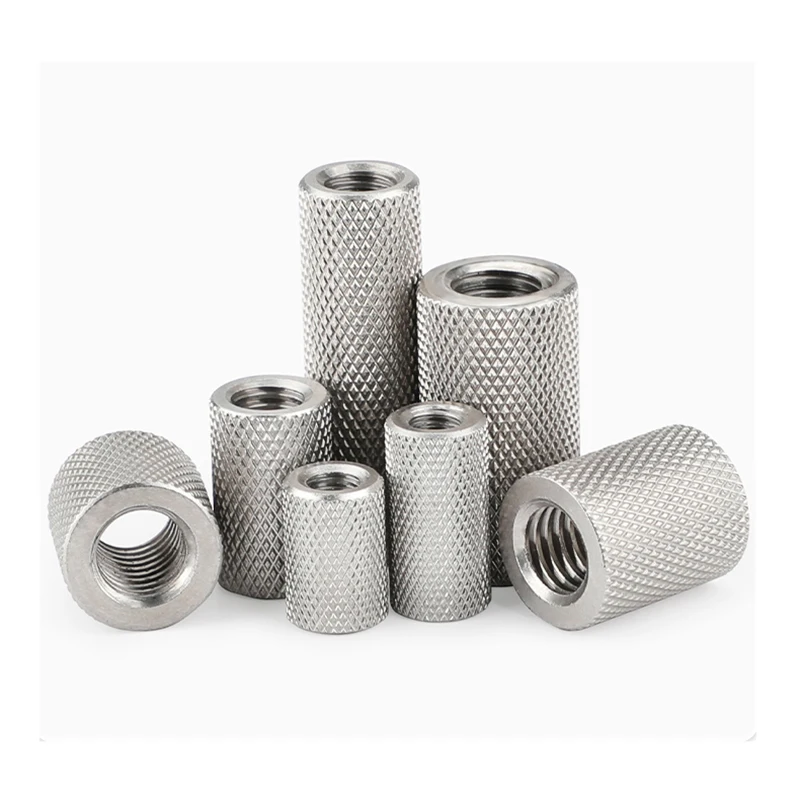 Stainless Steel Round Knurled Long Nuts M3-M16 Thumb Screw Fastener Extension Coupling Connector Nuts 2-5Pcs