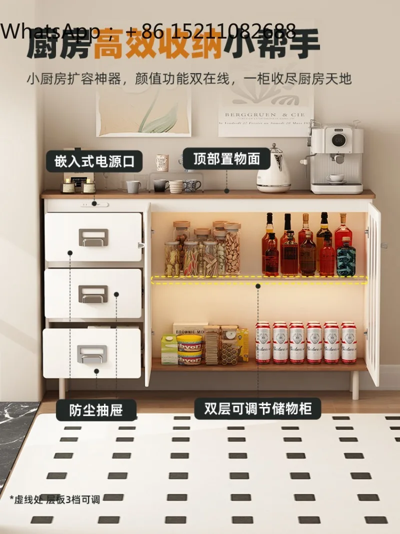 SCY Home Cream-Style Ultra-thin Sideboard Wall-mounted integrated storage cabinet, wooden home storage cabinet