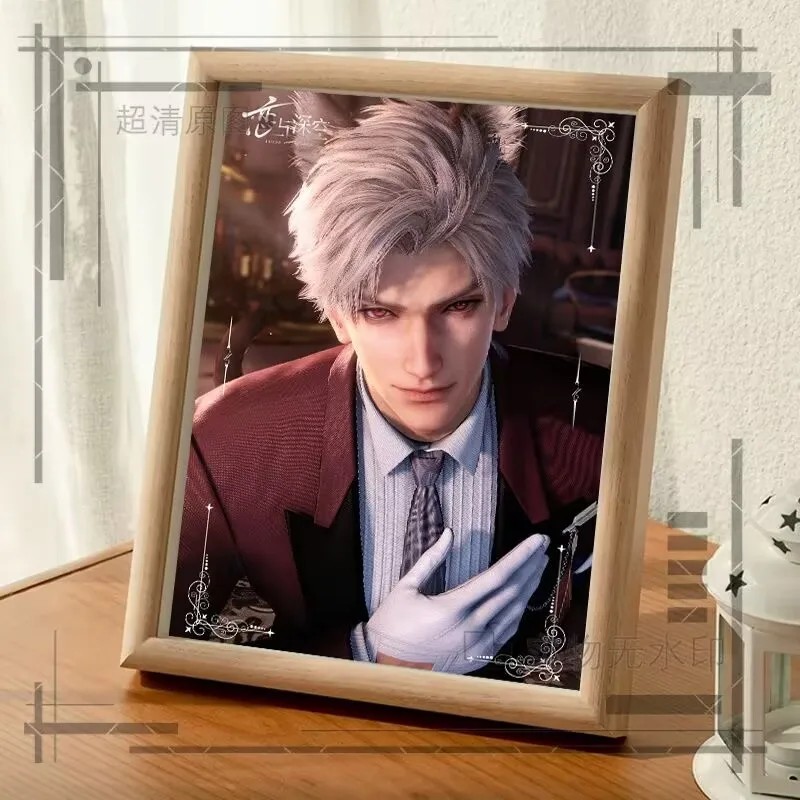 

Любовь и глубокое пространство, постер с изображением кота, простая стеклянная деревянная фоторамка, украшение стола в общежитии, подарок для офисного стола