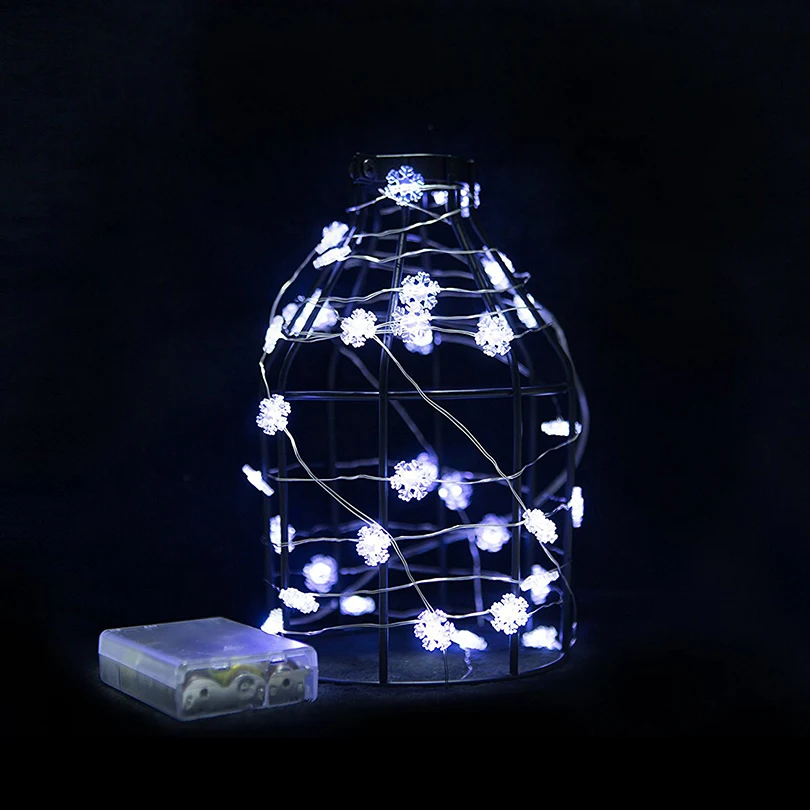 1M 2M 3M Copper Wire led Fairy String Lights Snow Flakes Waterproof Christmas Holiday Ramadan Party Wedding decoration lights