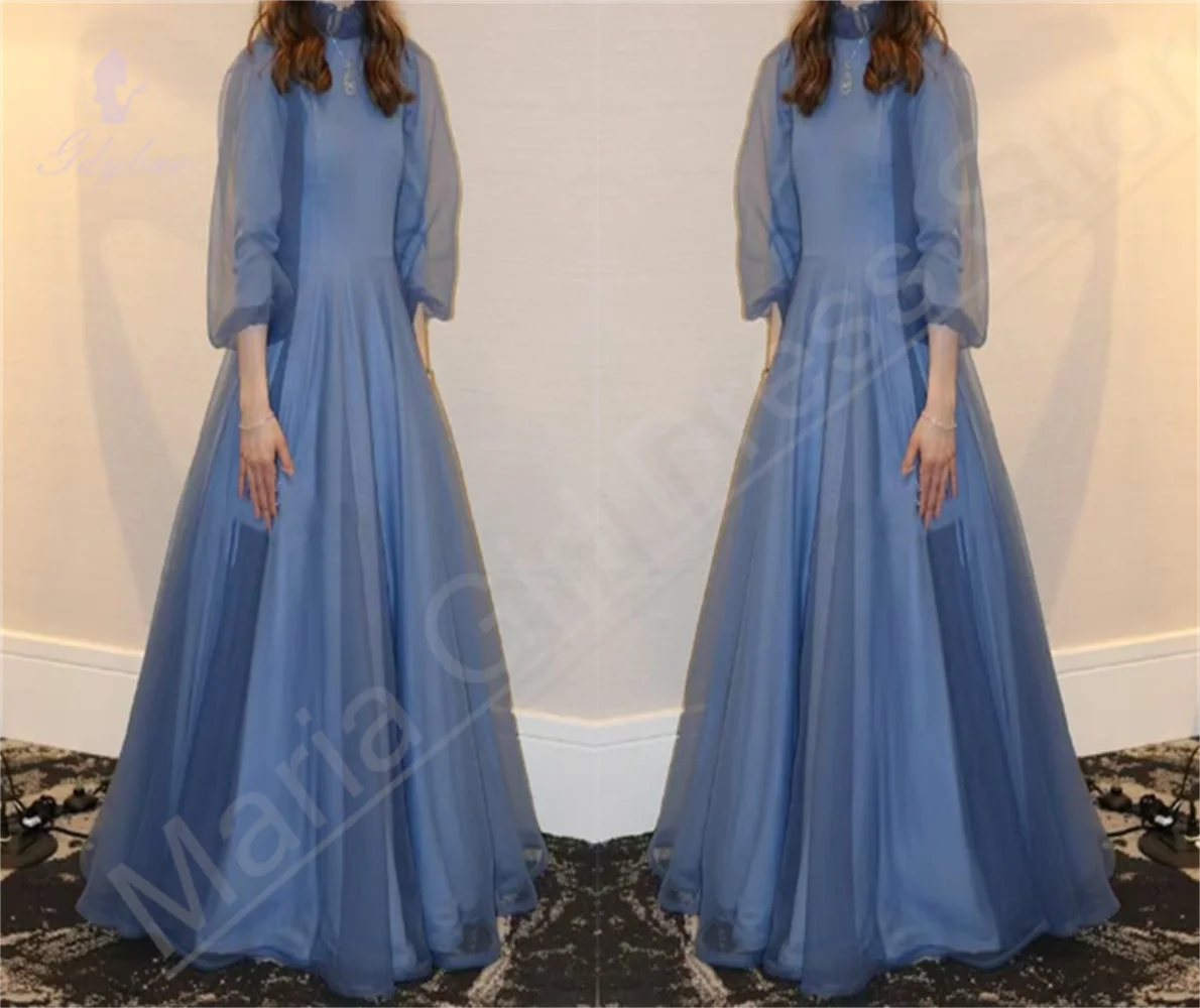 

Girl Princess Dress Mesh Turtleneck Long Suitable For Brides Sisters Weddings Proms Birthday Events Dress Customization