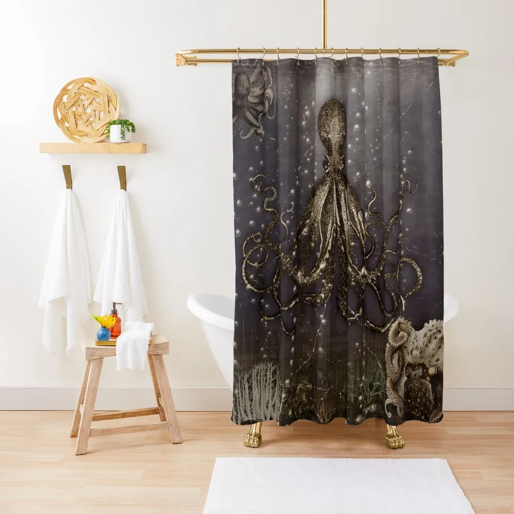 

Octopus' lair - Old Photo Shower Curtain Washable Waterproof Fabric Shower Curtain