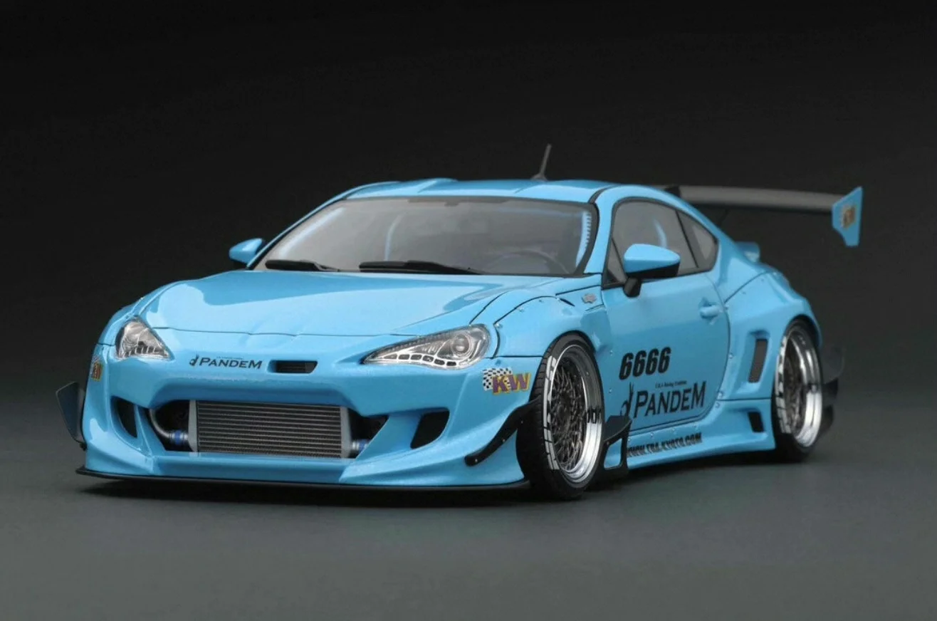 IG 1:18 Pandem 86 V3 Baby Blue JDM Simulation Limited Edition Resin Metal Static Car Model Toy Gift