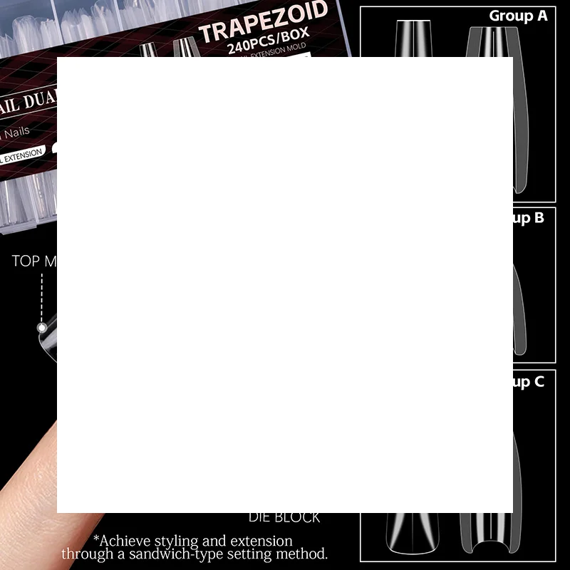 240個/箱 サンドイッチ型ネイルフォーム オーバルネイルエクステンションフォーム トップフォーム ボトムフォーム クイックネイルエクステンション用