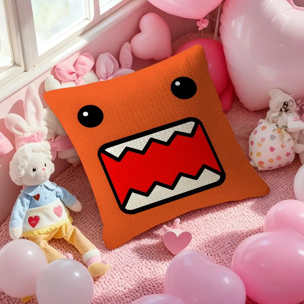 الكرتون D-دومو كون غطاء وسادة الوجه كيس وسادة من الكتان الطبيعي على الوجهين طباعة أريكة الزخرفية المخدة ديكور المنزل هدية #4