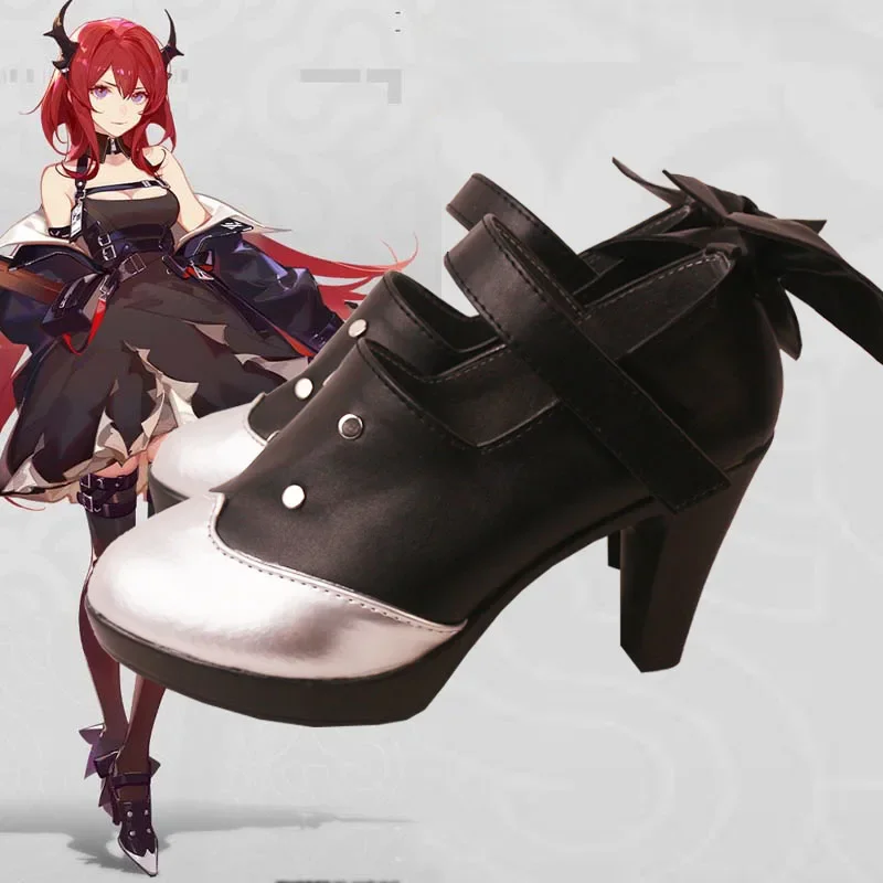 Arknights Surtr Cosplay Tênis, jogo de anime de salto alto, traje de Halloween, estilo sexy, sapatos de quadrinhos