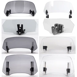 Universal Motorcycle Windshield Extension Adjustable Spoiler Clamp-On Windscreen Deflector For BMW KAWASAKI YAMAHA HONDA SUZUKI