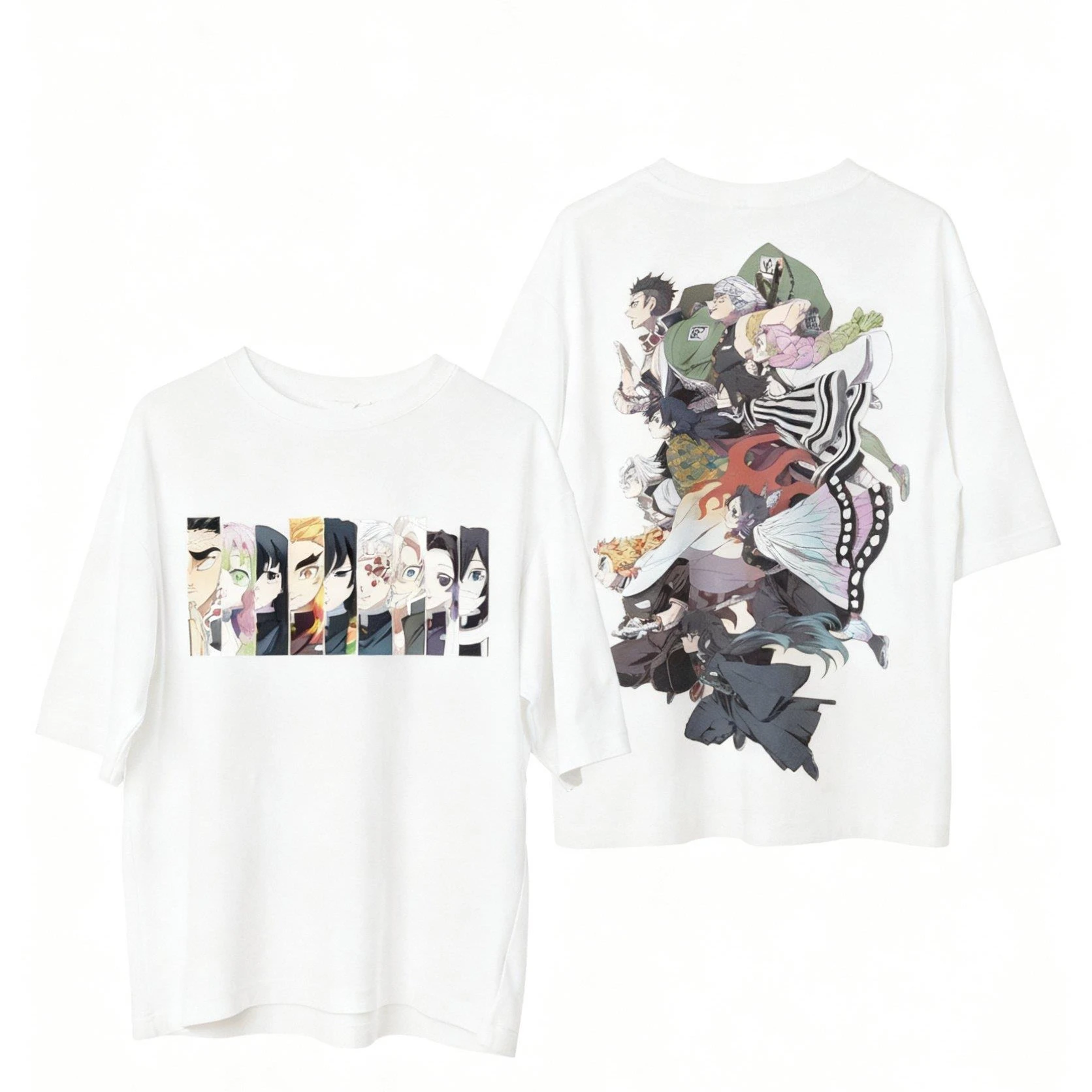 귀멸의 칼날 애니메이션 티셔츠 여성 남성 코튼 그래픽 티 2026 여름 오버사이즈 캐주얼 스트리트웨어 탑 패션 Y2K