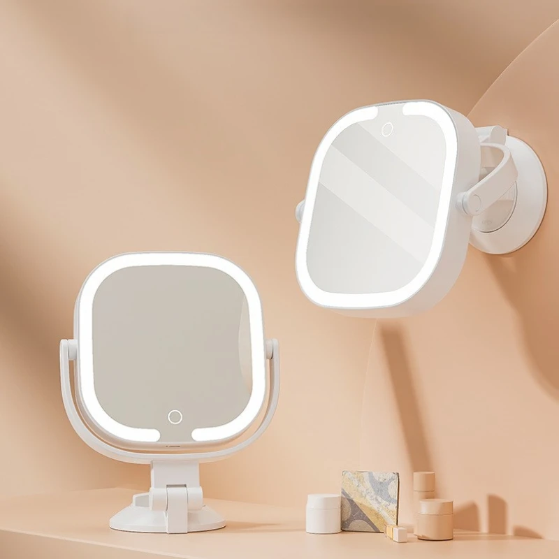 LED Wall Mounted Makeup Mirrors Enlarged Bathroom Make Up Mirror Portable 360 Degree Adjustable Skin Care Tool Household Using