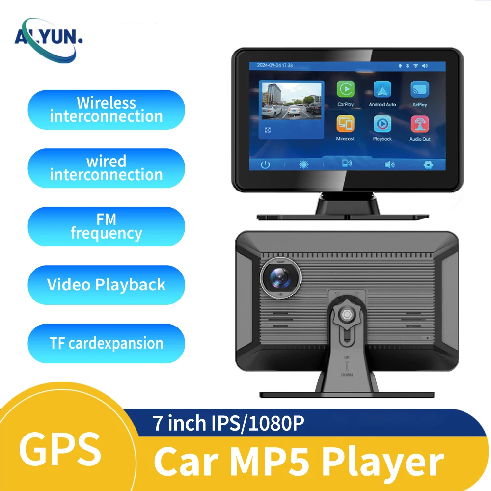 

7inch GPS Universal Car Multimedia MP5 Player Mirror Link wireless Music Free calling USB TF AUX