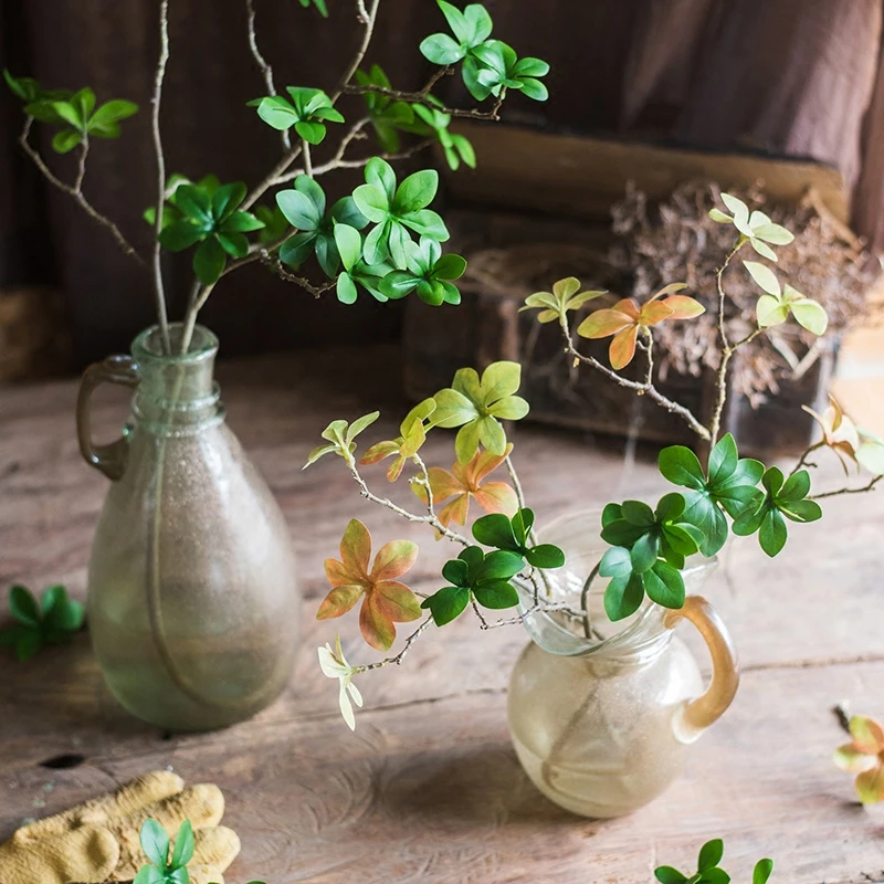 

Japanese Style Leafy Branch Simulation Branch Green Plant Decoration Floral Ornaments Japanese and Nordic Style Zen Art