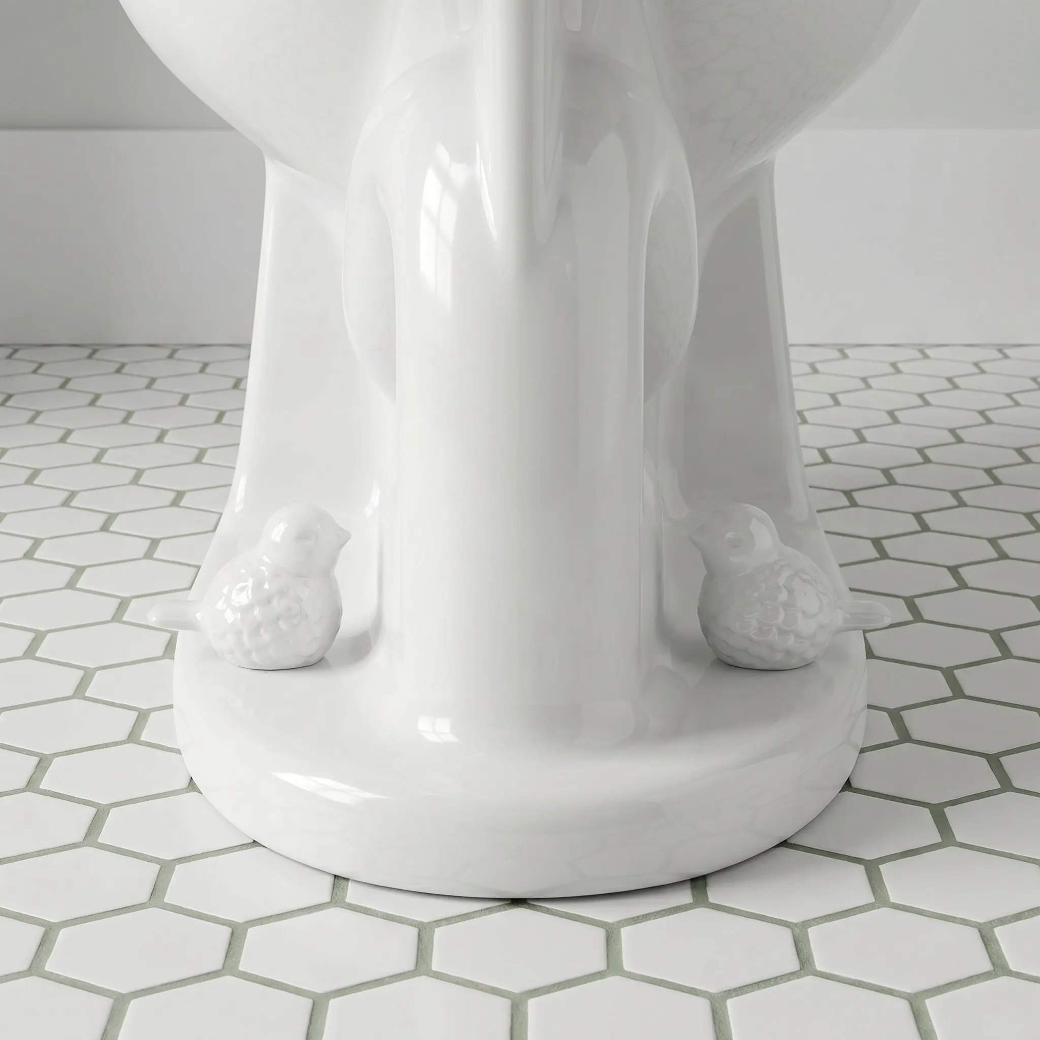 2Pcs Ceramic Toilet Bolt Covers Bird Design Decorative Screw Cover Caps Bathroom Toilet Bolt Caps Decorative Hardware Covers