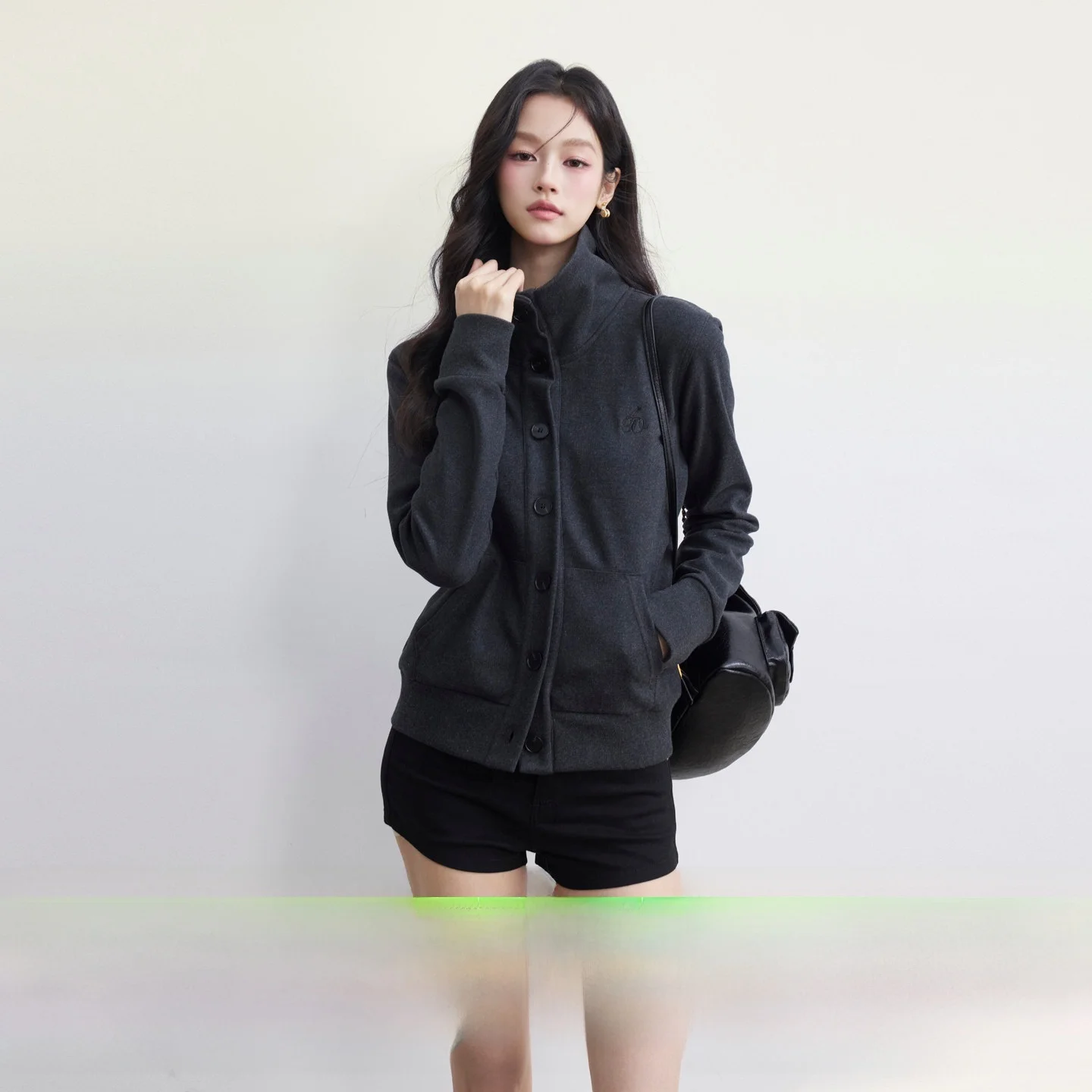 

AOAOSU Knit mat Luxury Button up Stand Collar ort Jaet Women's Knitted Top Coat Casual Slim Fit Polyester Jaet