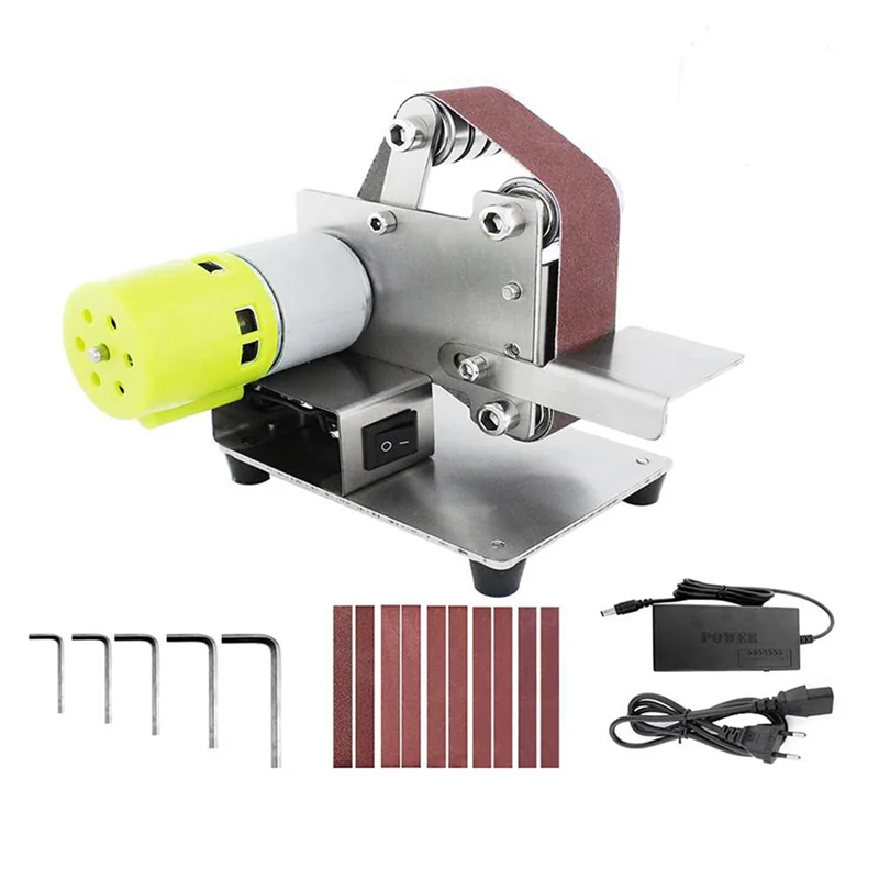 

ABXF-Belt Sander Electric Sanding Polishing Grinding Machine 7 Variable Speed 10 Sanding Belts For Polishing Wood EU Plug Easy T