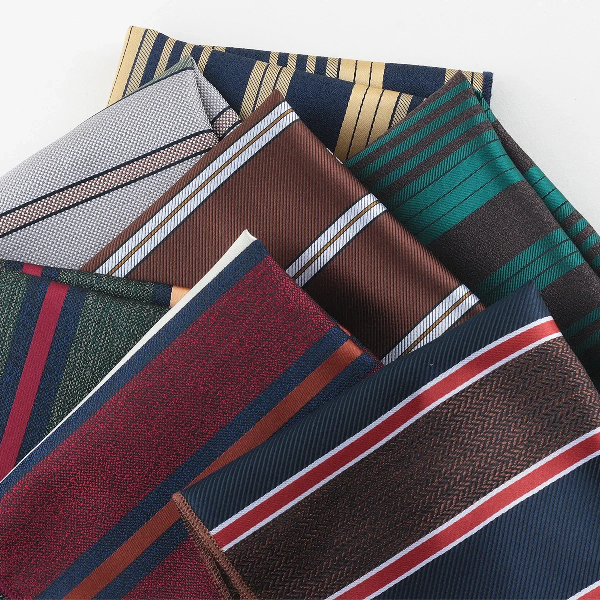 3pcs Men's Pocket Towel Polyester Silk Color Woven Jacquard Suit Square Towel Striped Handkerchief Suit Bag Fashion Casual 23cm