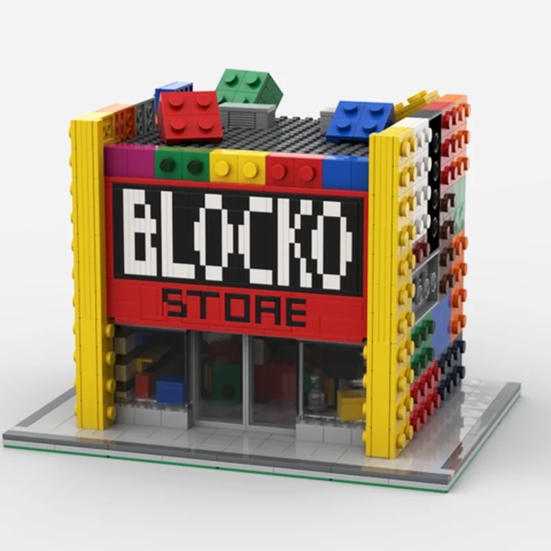 MOC THE BLOCKO STORE 모듈러 생일 선물, 집 장식, 감압 빌딩 블록, 1714 개