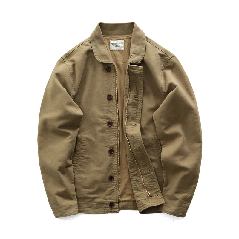 0602 # frühjahr und Herbst Neue Amerikanischen Retro Verdickt Casual Deck Jacke Männer der Mode 100% Baumwolle Gewaschen Alte Lose fracht Mantel – Detail 7