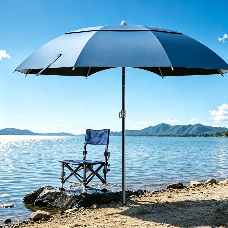 Fishing Umbrella Thickened Vinyl Canopy UV Shade Rain Protection Wind Resistant Design for Bank Lake Reservoir Angling 낚시 우산