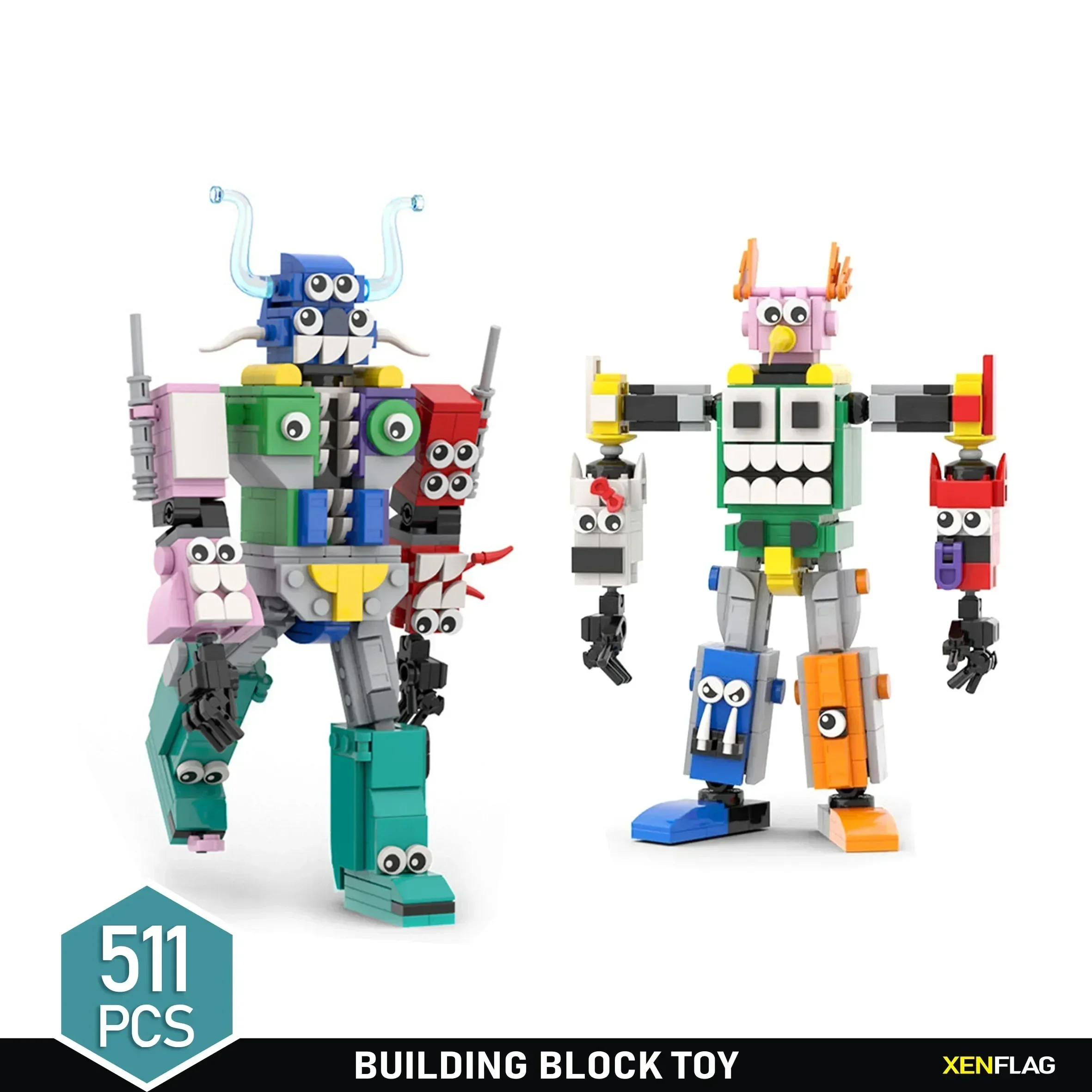 

MOC Colorful Banban Robot Action Figure Robot Building Blocks Game Series Mecha Action Figure Bricks Toy for Kids