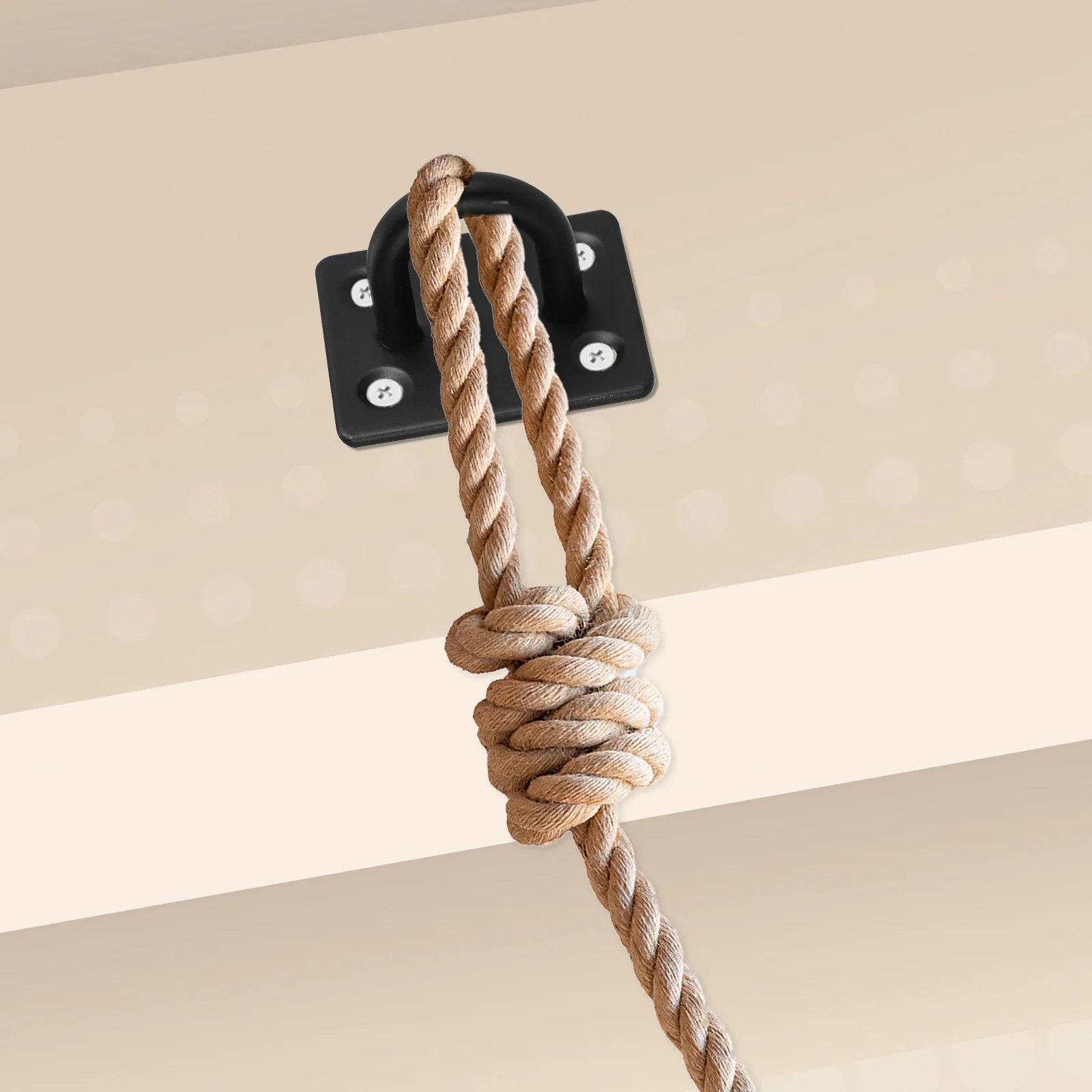 6 ชิ้นชุดตะขอสแตนเลสสีดําตะขอเพดาน Heavy Duty Pad Eye Hook ไม้แขวนเสื้อเหมาะสําหรับเพดานผนัง