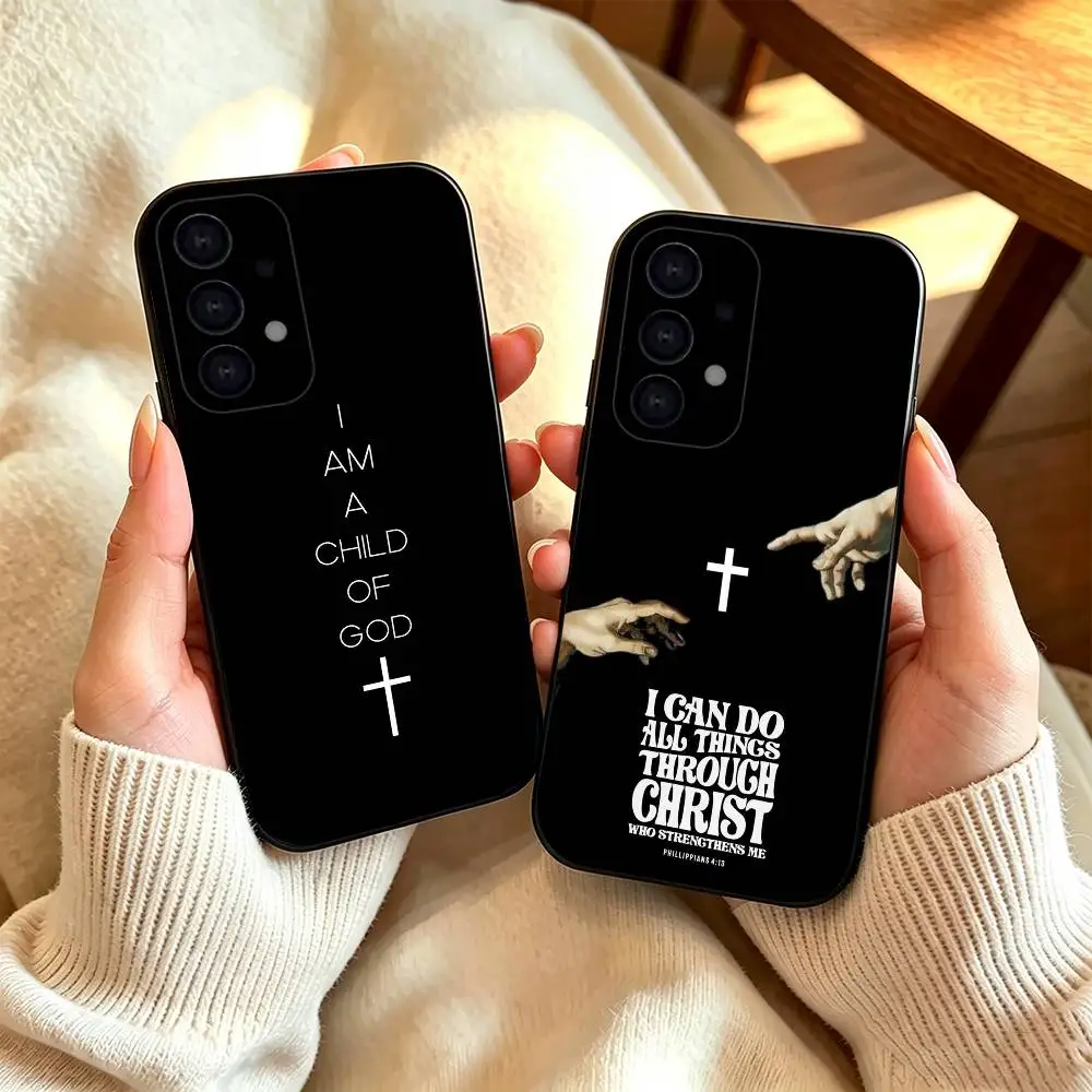 God L-Letter Phone Case For Samsung S26,S25,S24,S23,S22,S21,S30,Ultra,Plus,Fe,Lite,Note,10,Black Cover