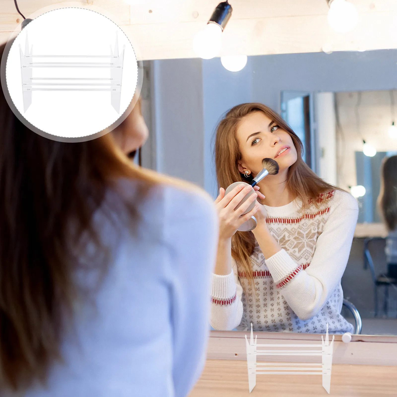 

Crown Shape Design Headbands Rack Transparent Hair Hoops Organizer Durable Acrylic Material Long Serving Life Scratch Protection